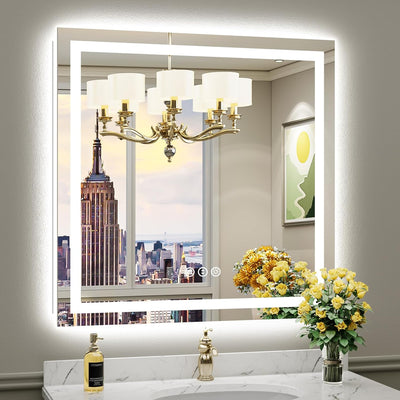 LED Bathroom Mirror with Lights - GlassAura