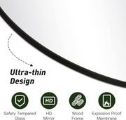 Round Black Wall Mirror - GlassAura