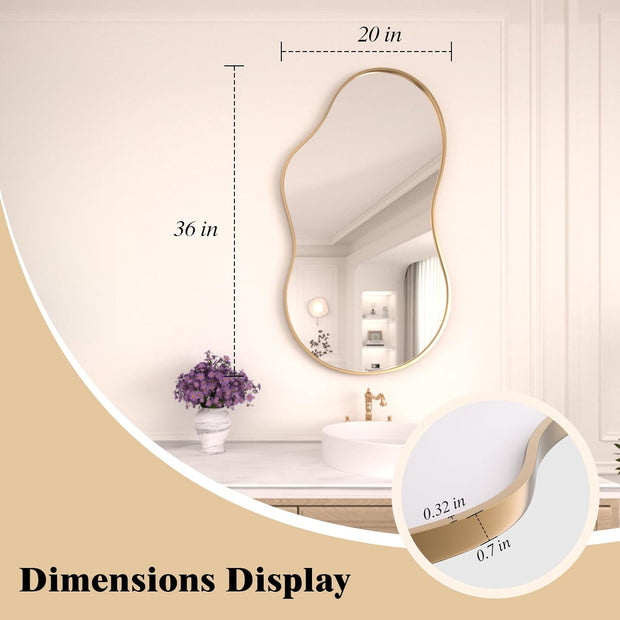 WEER Irregular Gold Asymmetrical Wall Mounted Mirror