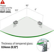 Glass Corner Shower Shelves, Shower Wall Shelves for Inside Shower - GlassAura