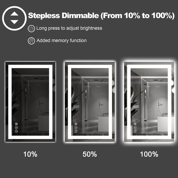 LED Mirror Front Light and Backlit - GlassAura
