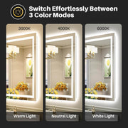 LED Bathroom Mirror with Lights - GlassAura