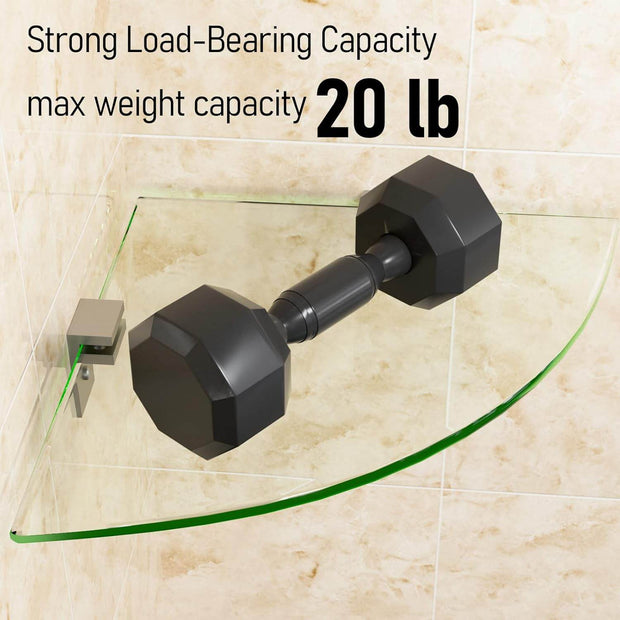 Glass Corner Shower Shelves, Shower Wall Shelves for Inside Shower - GlassAura