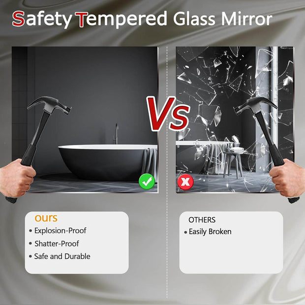 Round Black Wall Mirror - GlassAura