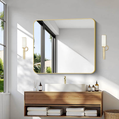 Gold Bathroom Mirror for Bathroom - GlassAura