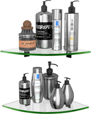 Glass Corner Shower Shelves, Shower Wall Shelves for Inside Shower - GlassAura