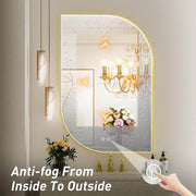 LED Mirror for Bathroom with Lights, Asymmetrical Unique Design - GlassAura