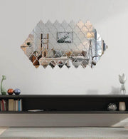 Acrylic Diamond Border Mirror Wall Decor - GlassAura
