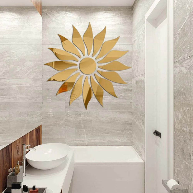 FLOWER MIRROR ACRYLIC GOLD - GlassAura
