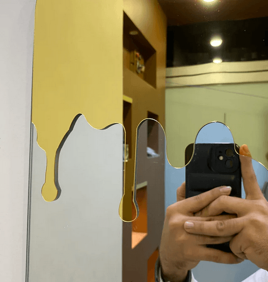 Modern Gold Drip Mirror Wall & Home Decor - GlassAura