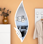 Slender Leaf Vanity Mirror – Metallic White Frame - GlassAura