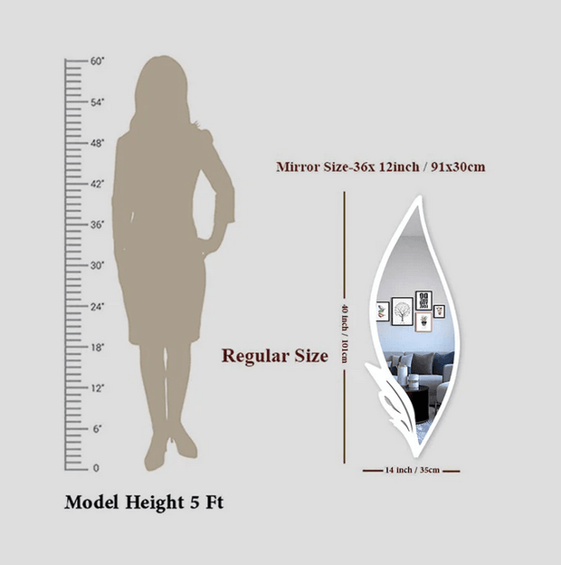 Slender Leaf Vanity Mirror – Metallic White Frame - GlassAura