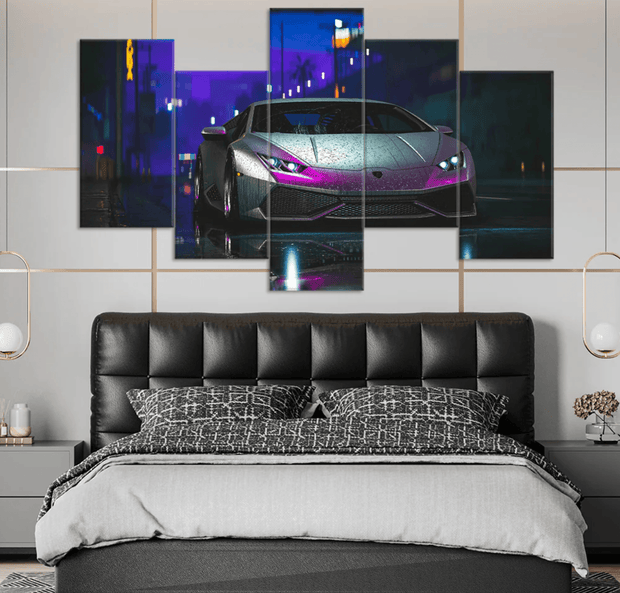 Birds Over Water – 5-Panel Nature Wall Art - GlassAura