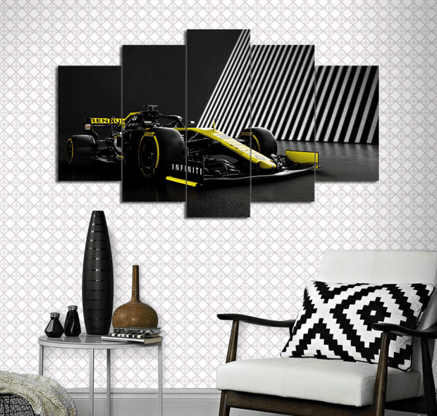 Renault Formula F1 – 5-Panel Racing Car Wall Art - GlassAura