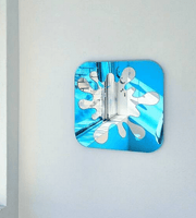Modern Blue Splat Wall Mirror – Artistic Home Decor - GlassAura