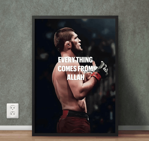 Khabib Nurmagomedov Quote Poster – Everything Comes From Allah - GlassAura