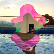 Colorful Abstract Wavy Mirror - Holographic, Modern Home Decor - GlassAura