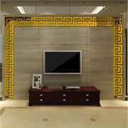 Border Greek Mirror Wall Sticker - GlassAura