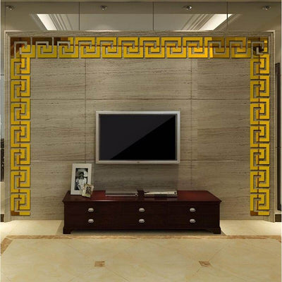 Border Greek Mirror Wall Sticker - GlassAura