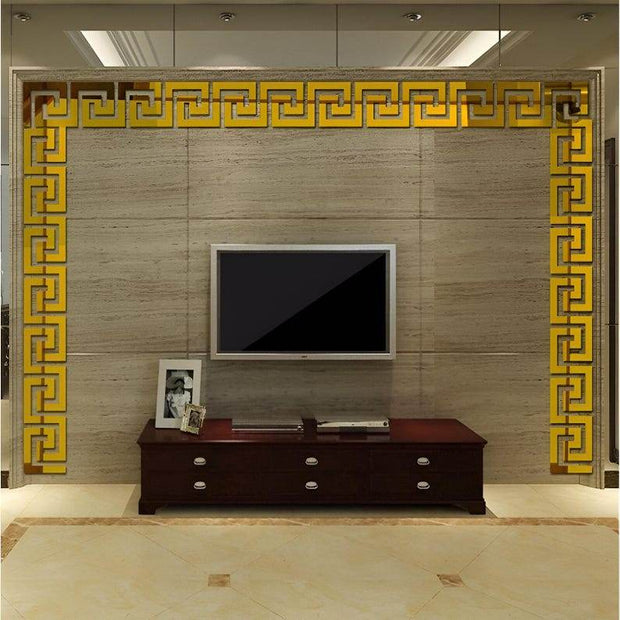 Border Greek Mirror Wall Sticker - GlassAura