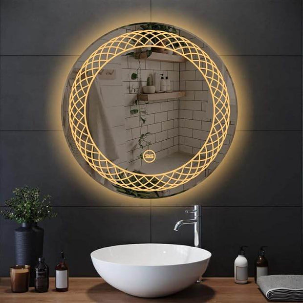 Spark Round LED Sensor Mirror - GlassAura